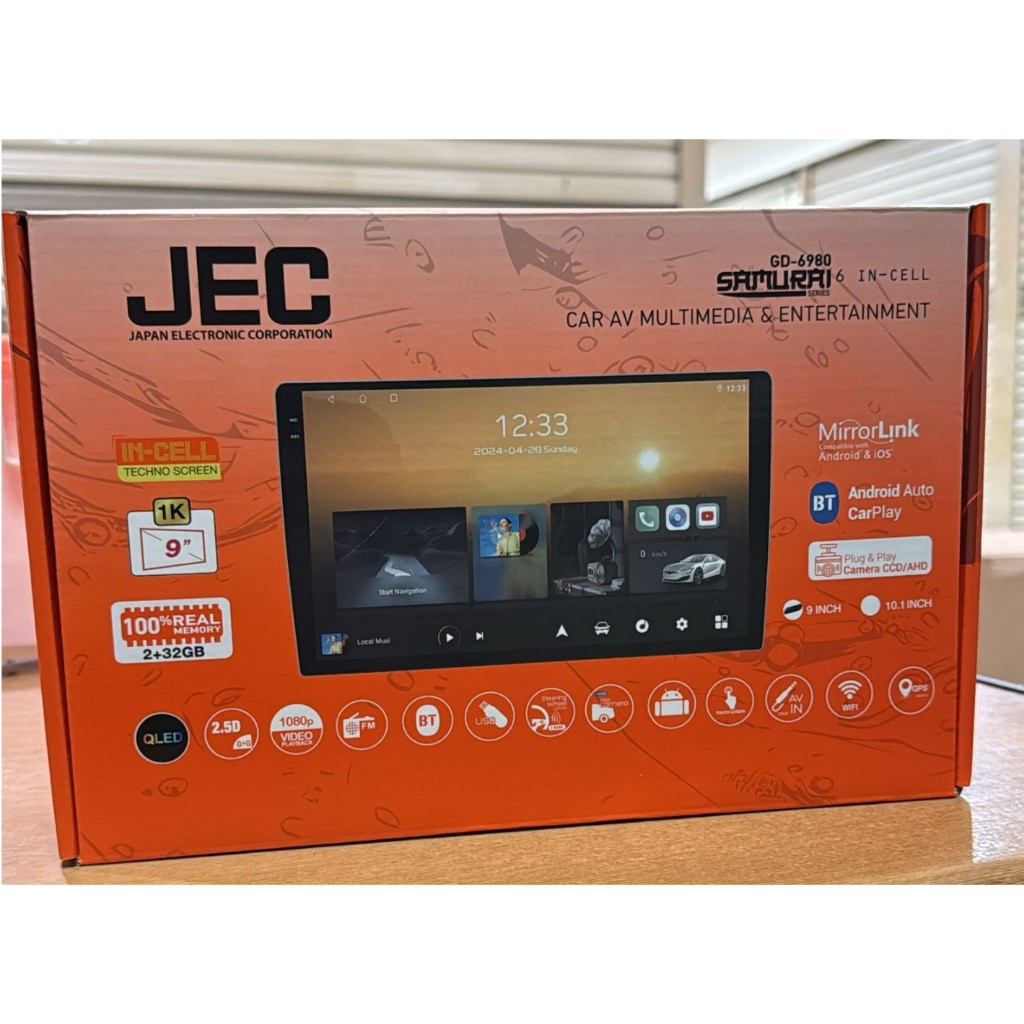 Headunit android INCELL JEC 9inch 2/32GB TV mobil