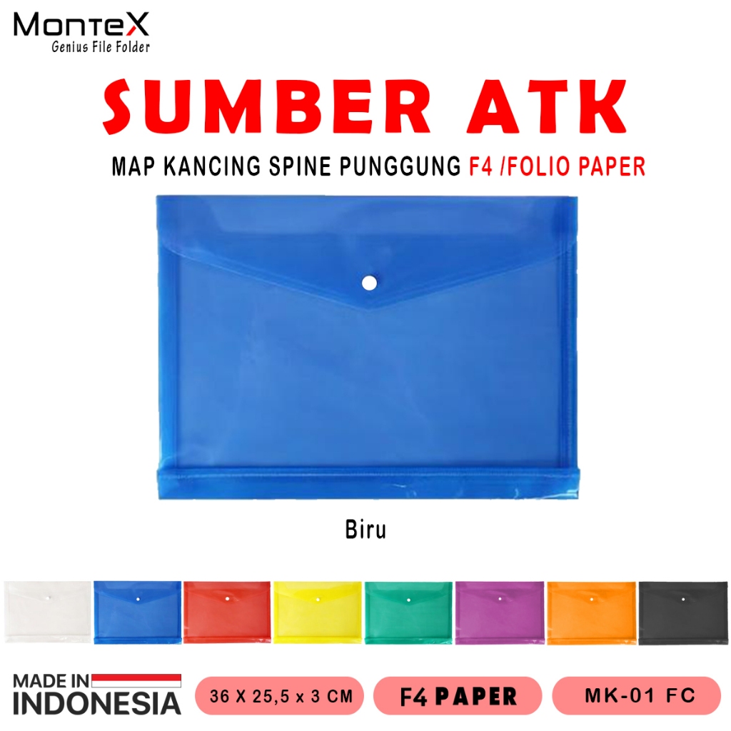 MONTEX MAP KANCING PUNGGUNG F4 FOLIO TEBAL SPINE MAP PLASTIK /MK-01 FC