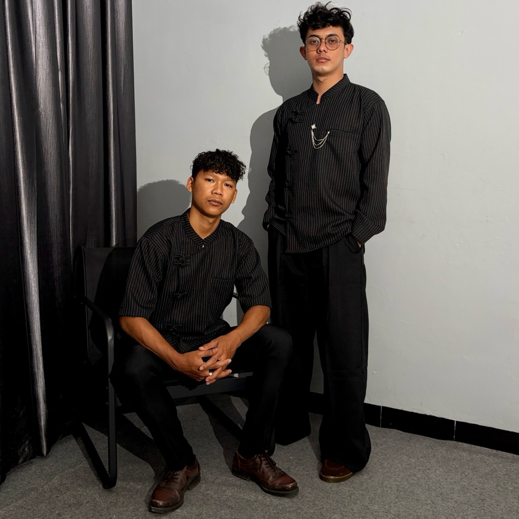 NIIR PROBLEMA - “ANOMIA” Long Shirt Cheongsam Relaxed Fit - Kemeja Pria Tangan Panjang Cheongsam - B