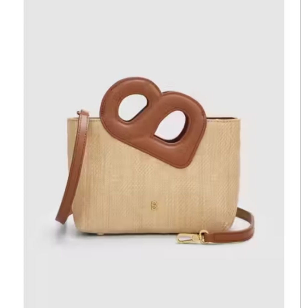 New Nina Wicker Straw Brown Bag Buttonscarves