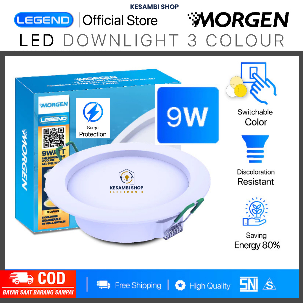 MORGEN LED DOWNLIGHT 3 WARNA 9W / 4inch Morgen downlight 3 colour INBOW