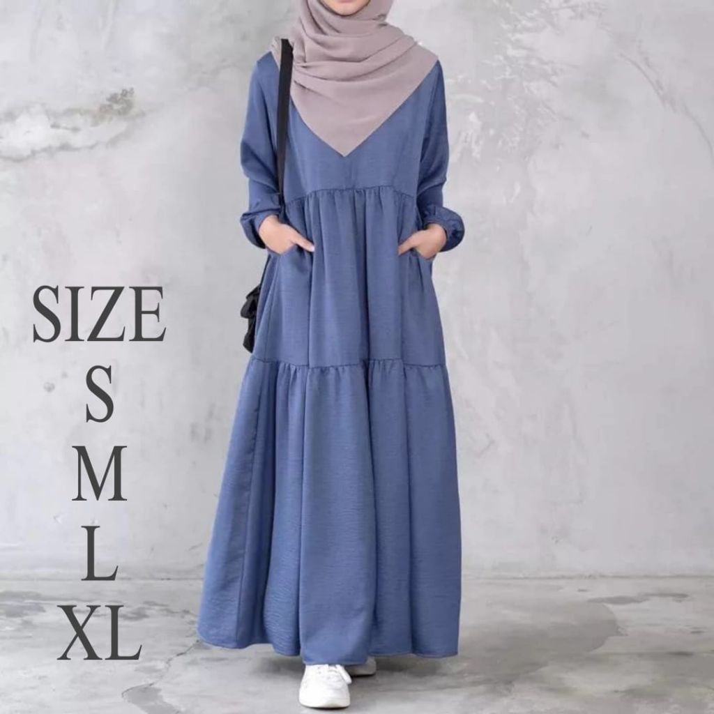 GAMIS SERUT MAT CRINCLE  REMAJA KEKINIAN TERBARU GAMIS DRESS REMAJA/LEBARAN KEKINIAN GAMIS SERUT BUS