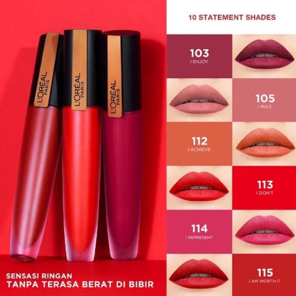 Loreal Rouge Signature Lip Cream Matte Lipstik