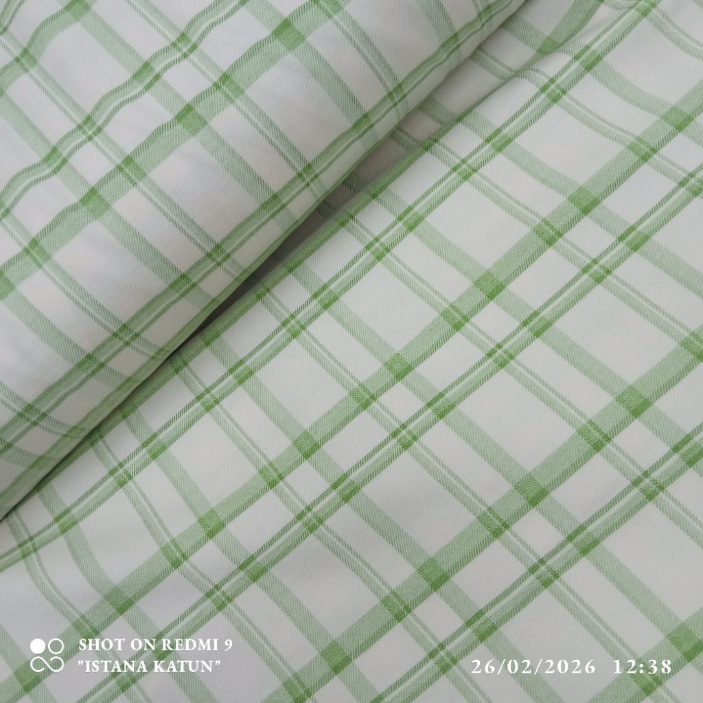 KAIN COTTON ITALY KOTAK GREEN TWILL ORIGINAL PREMIUM