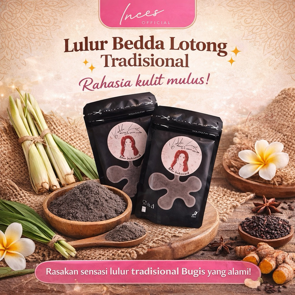 Inces - Bedak Lotong Bubuk/Lulur Bedda Lotong / Bedak Lotong / Lulur Viral