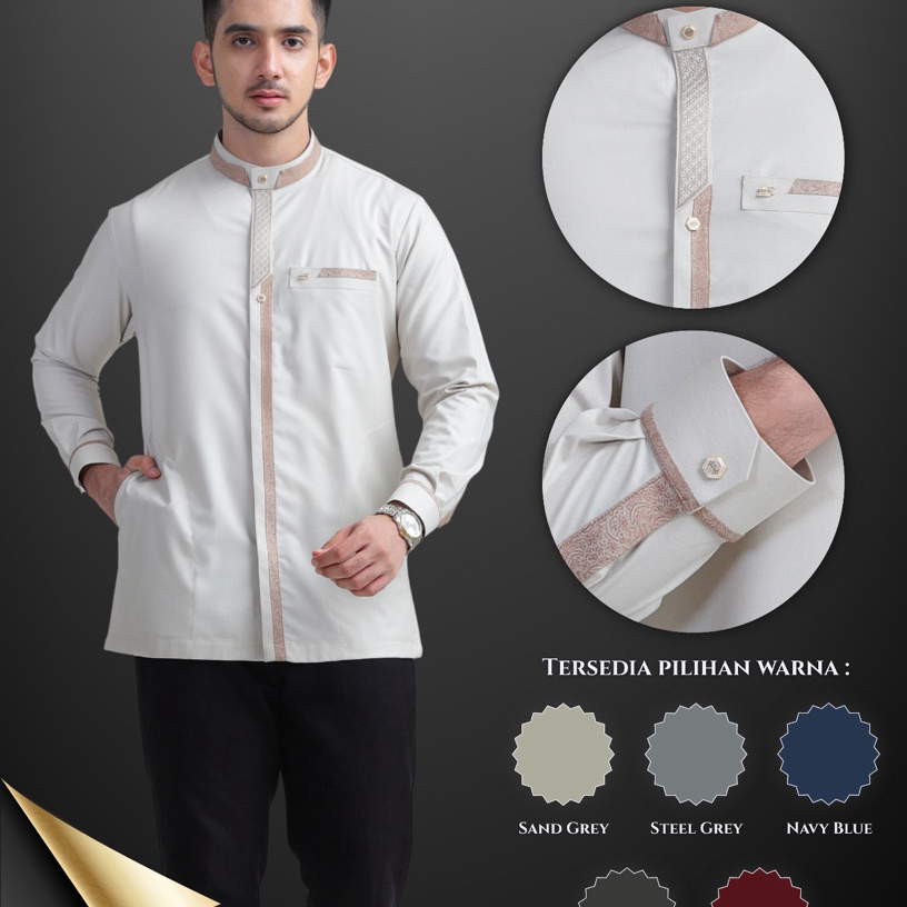 koko alraz model IKRAM warna lengan panjang alraz baju muslim dewasa slimfit premium pria