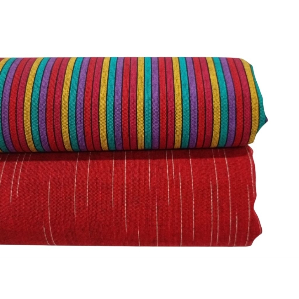 Kain Tenun Lurik Jogja Klaten Merah coklat Klasik Toraja Prasojo mix n match Gerimis