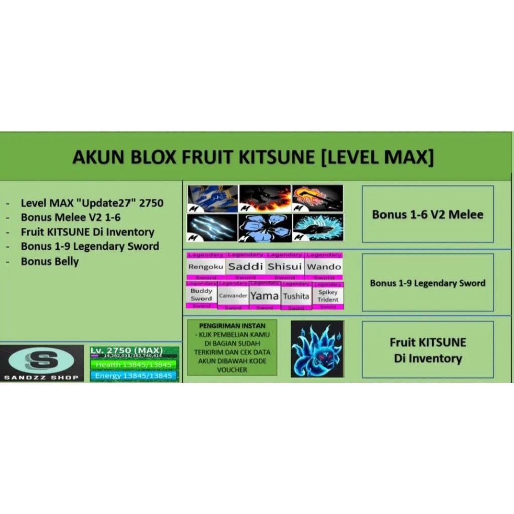 Akun Blox Fruit KITSUNE