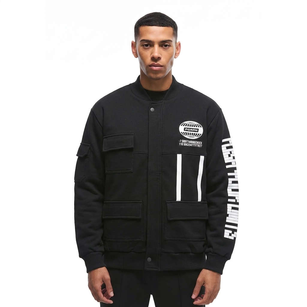 PGRPN Jacket Varsity Tactical Streetwear Black
