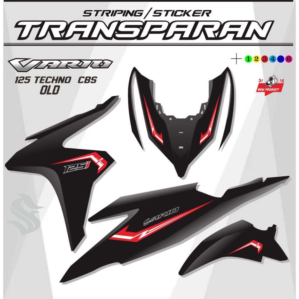 STICKER UV STRIPING TRANSPARAN MOTOR VARIO OLD 125 TECHNO