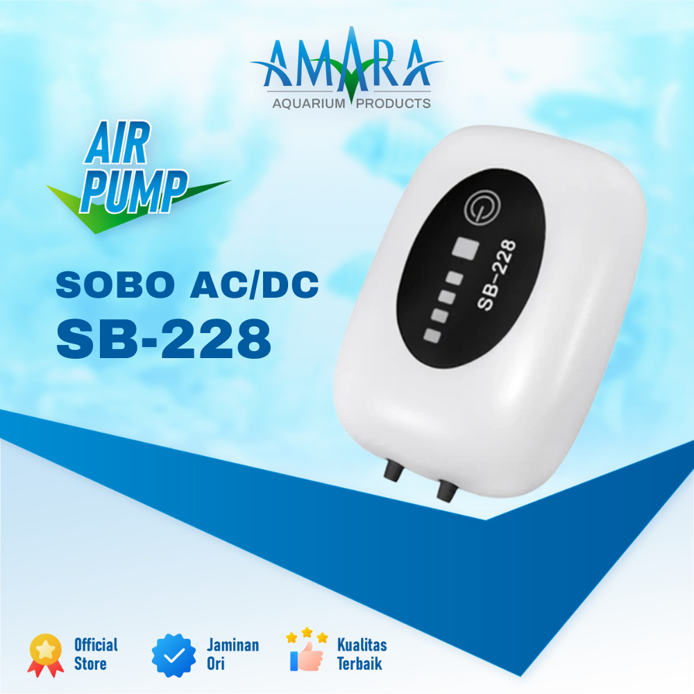 SOBO SB-228 ACDC 2 Lubang Aerator Otomatis / Aerasi Emergency Darurat ACDC / Pompa Udara Saat Mati L