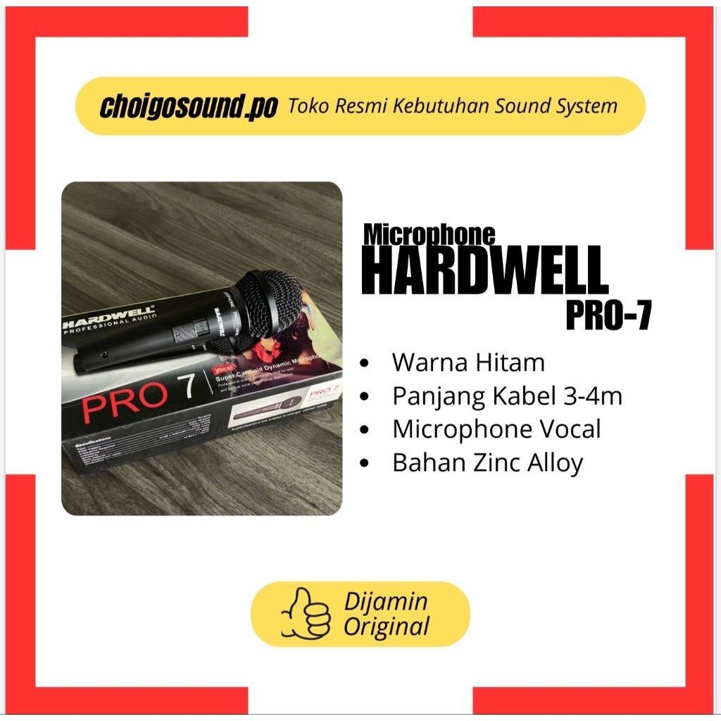 Microphone Vokal HARDWELL PRO7 | Suara Bagus | Original
