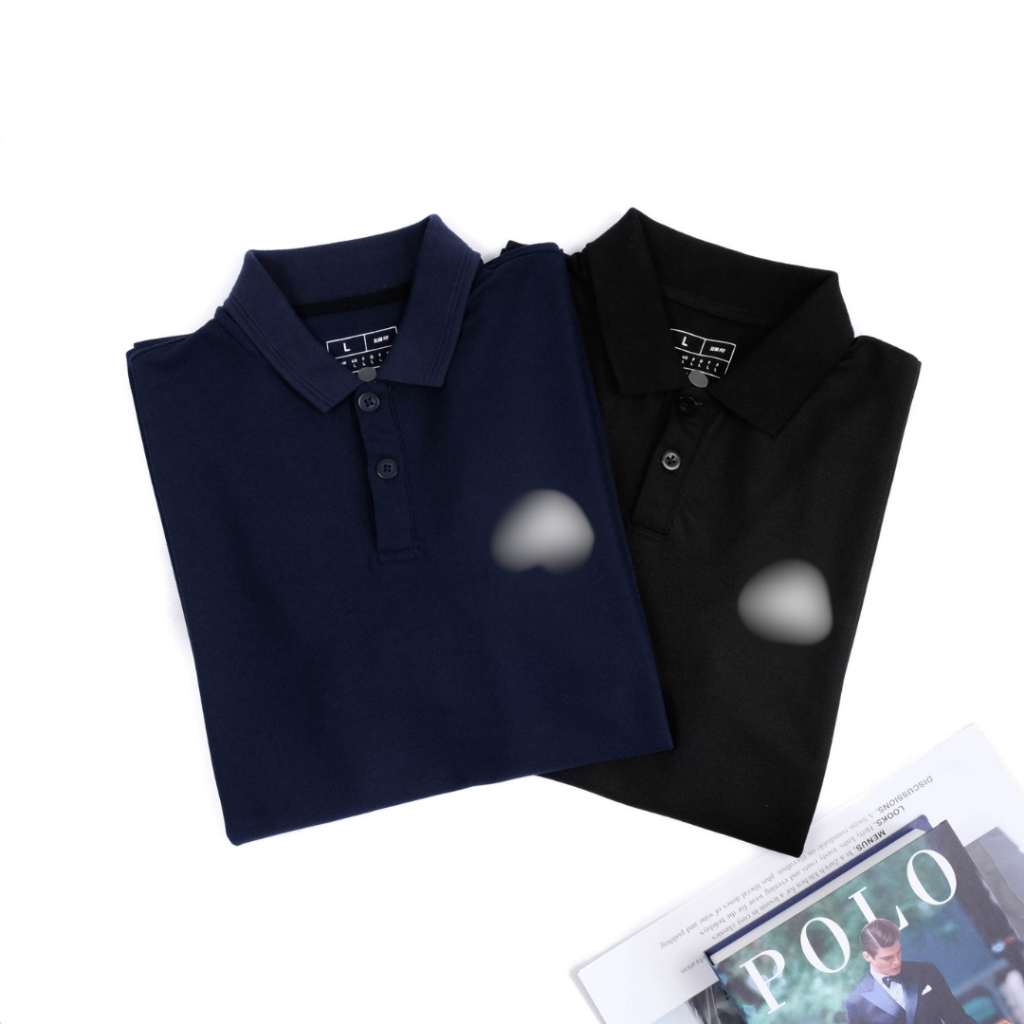 Kaos Polo Shirt Bahan Cotton Pique Kaos Kerah Pria Kancing 2 Slim Fit #SA607