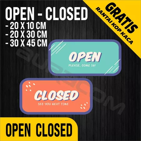 COD,OPEN CLOSED Akrilik siap Pakai/Acrylic Open Closed Design Modern / Custom-FreeDesign ( A 315 )