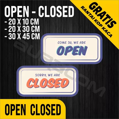 COD,OPEN CLOSED Akrilik siap Pakai/Acrylic Open Closed Design Modern / Custom-FreeDesign ( A 314 )