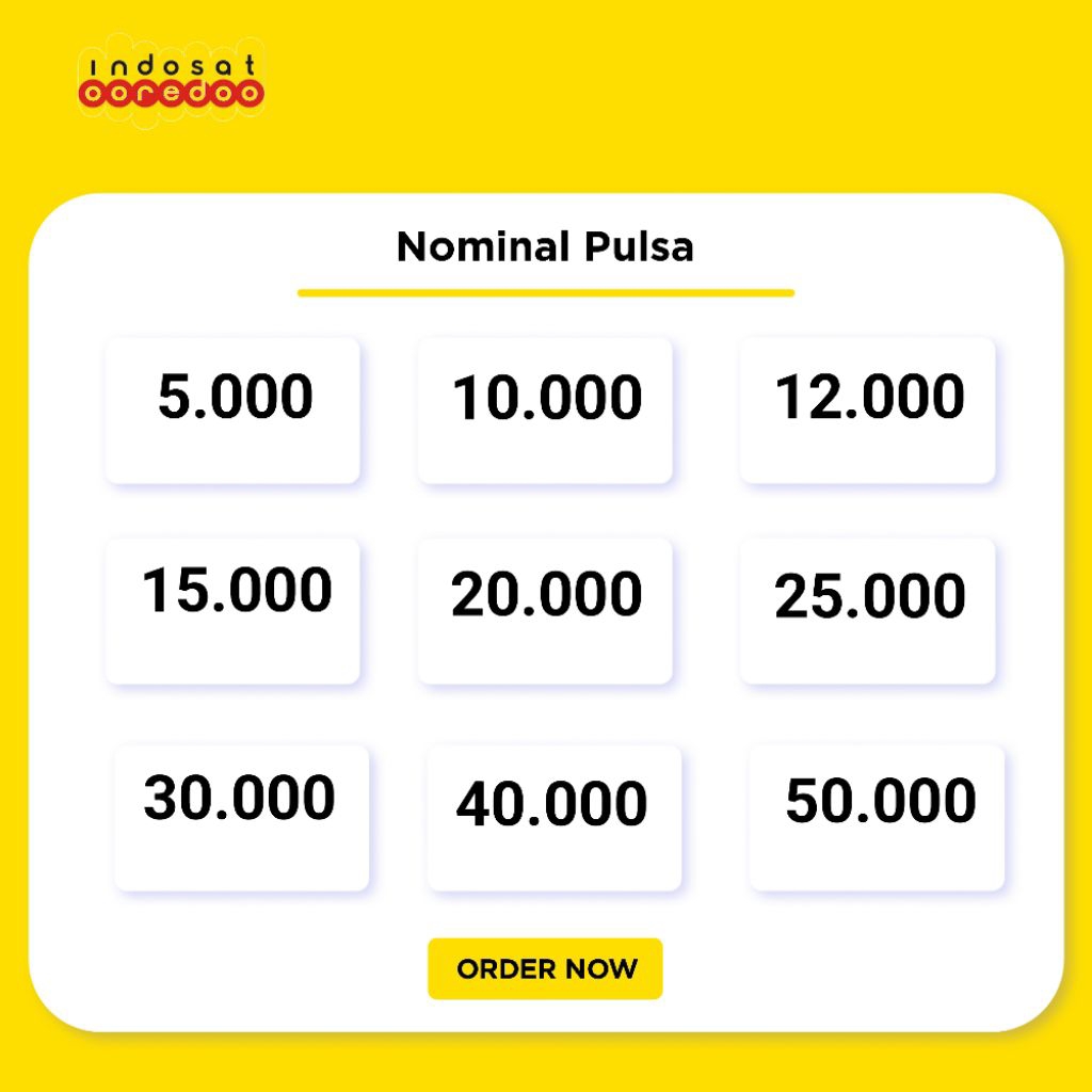 PULSA INDOSAT 5K 10K 15K 20K 25K 30K Reguler Termurah 5000 Rupiah