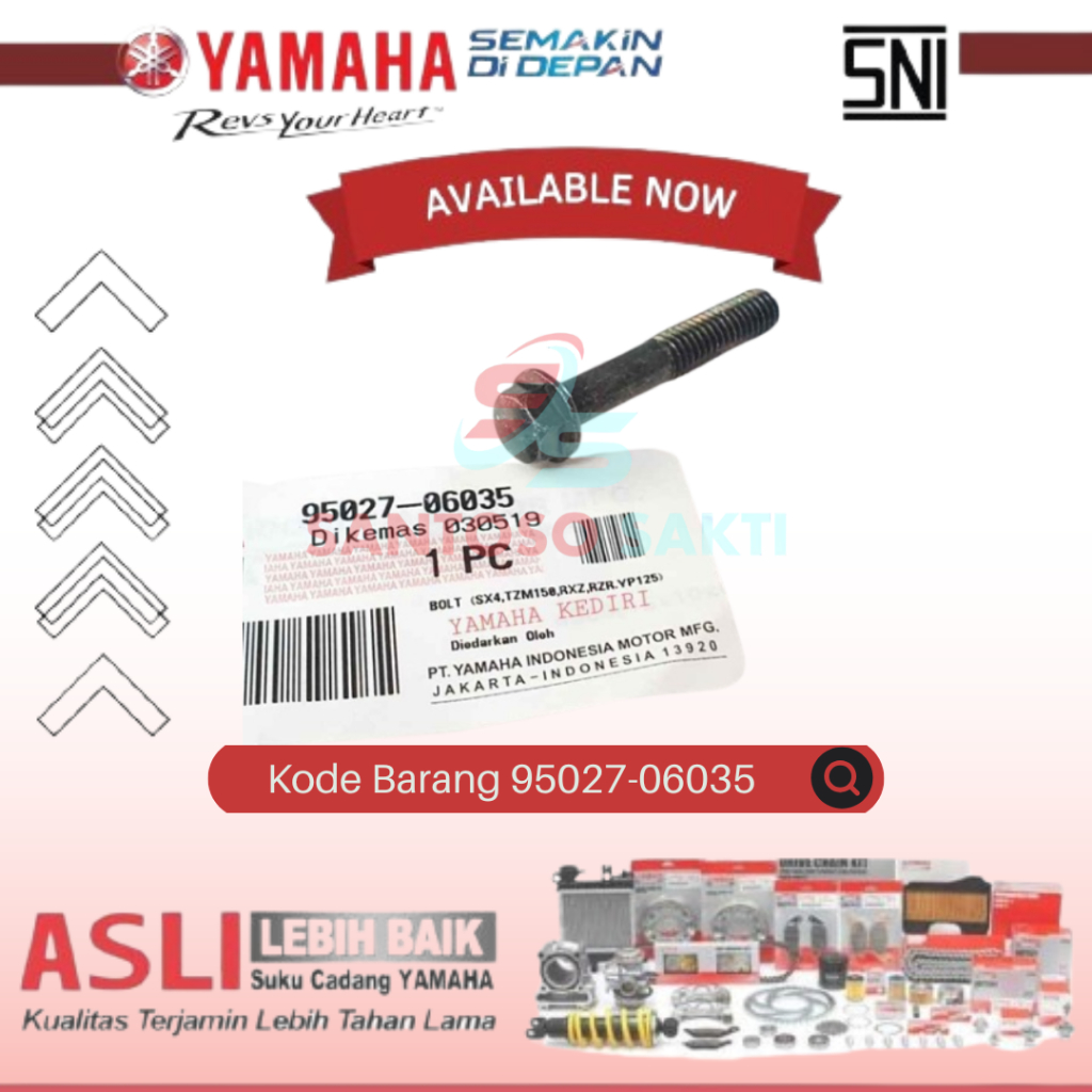 Baut Penahan Cover CVT Xeon Mio J Soul GT ORIGINAL YAMAHA 95027-06035