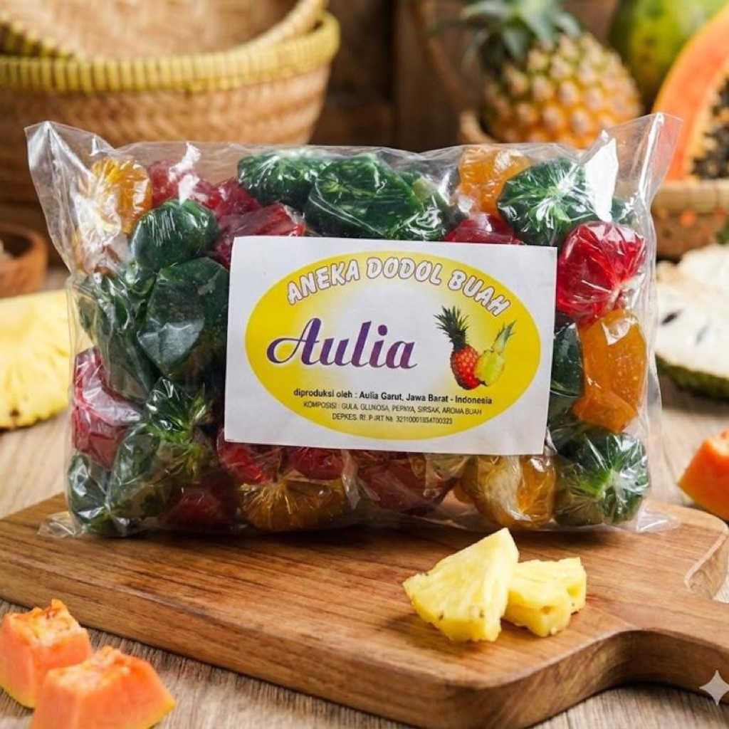 [1000 Gram] Dodol Buah Ready langsung kirim makanan khas bandung Dodol buah warna warni kemasan Ekon