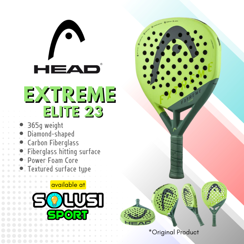 HEAD EXTREME ELITE 23 Raket Padel Tennis Paddle Racket Original - Green