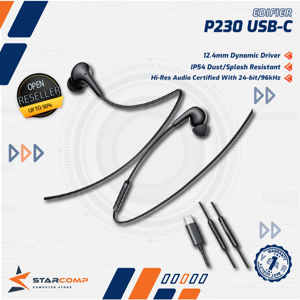 EARPHONE EDIFIER P230 USB-TypeC