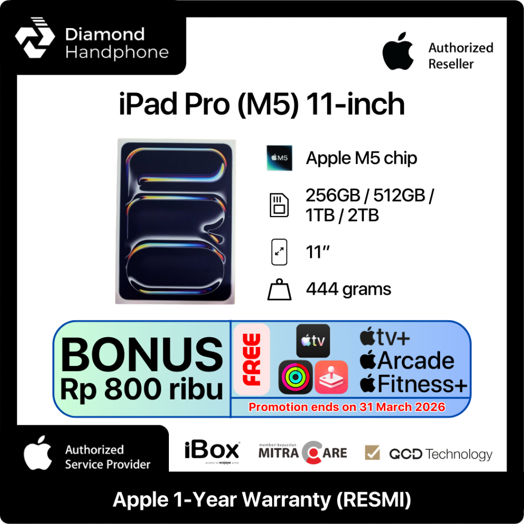 Apple iPad Pro M5 2025 11 inch 256GB 512GB 1TB 2TB Garansi Resmi