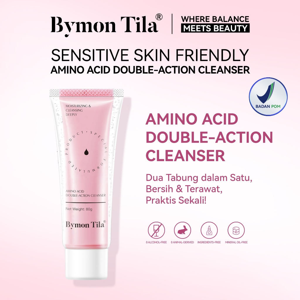 Bymon Tila-Sabun Muka Double Action 80g Original | Eksfoliasi & Memperbaiki Kulit | AHA + Amino Acid