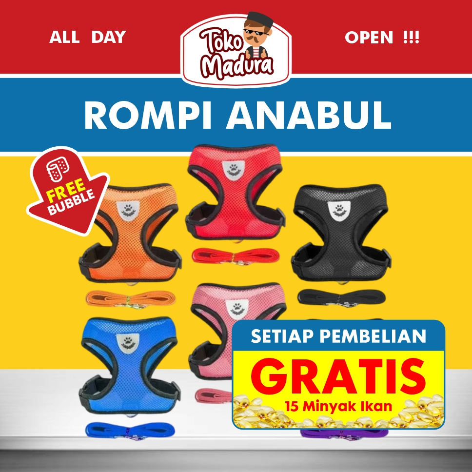 ROMPI ANJING ROMPI KUCING HARNESS ROMPI TALI ROMPI KUCING TALI ANJING TALI KUCING HARNES KUCING Tali