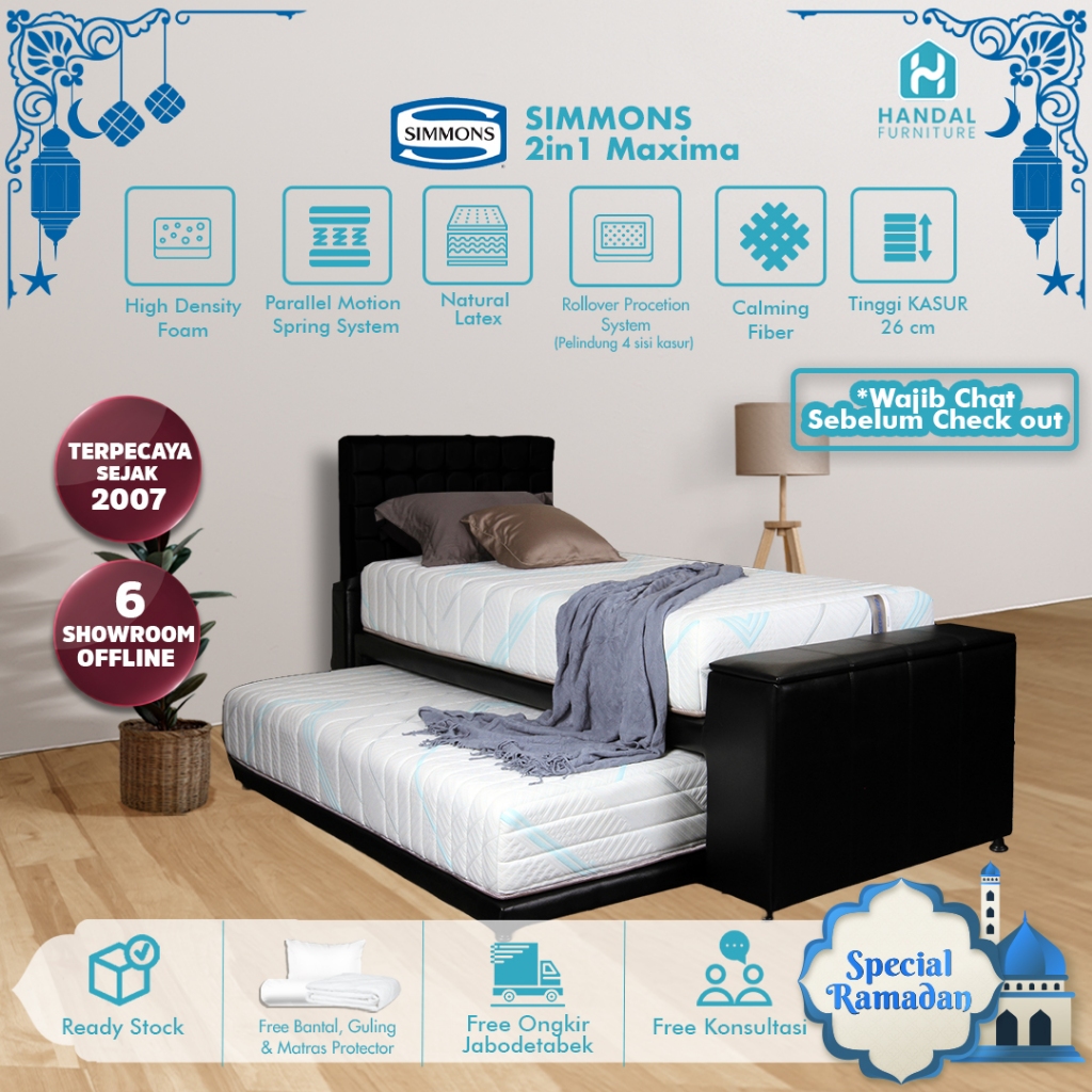 Simmons Set Kasur Spring Bed 2in1 Maxima