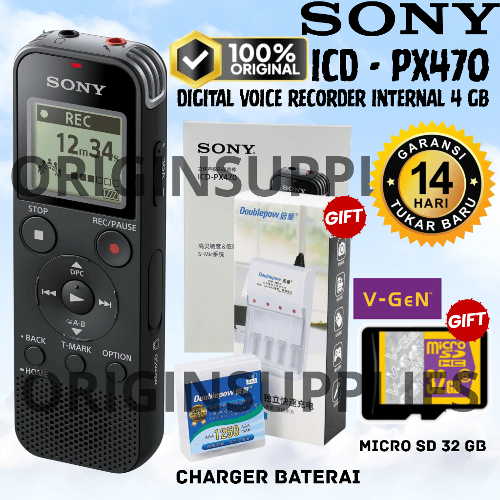 Sony ICD-PX470 Voice Recorder Perekam suara