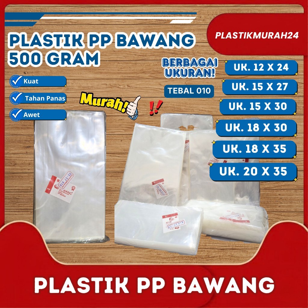 PP bawang transparan tebal 010 / Plastik PP mika bening / PP bening tebal / plastik PP Bawang