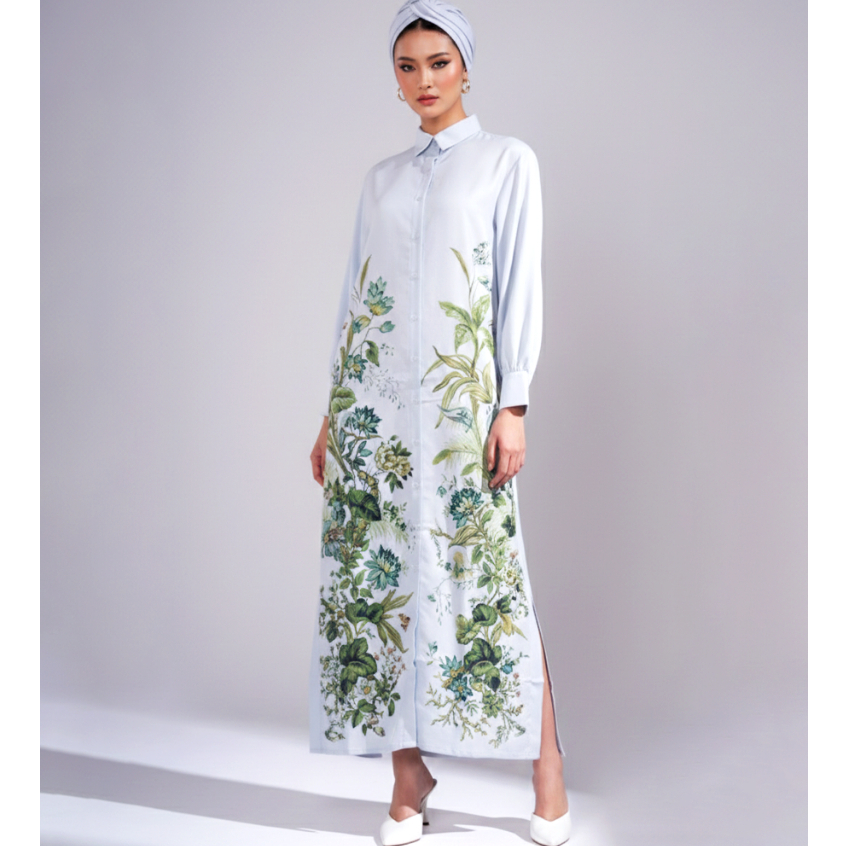 Eprise Maxi Dress N - FP648C BLUE | Gaun Maxi Wanita Muslim | Dress Gamis | Dress Lebaran