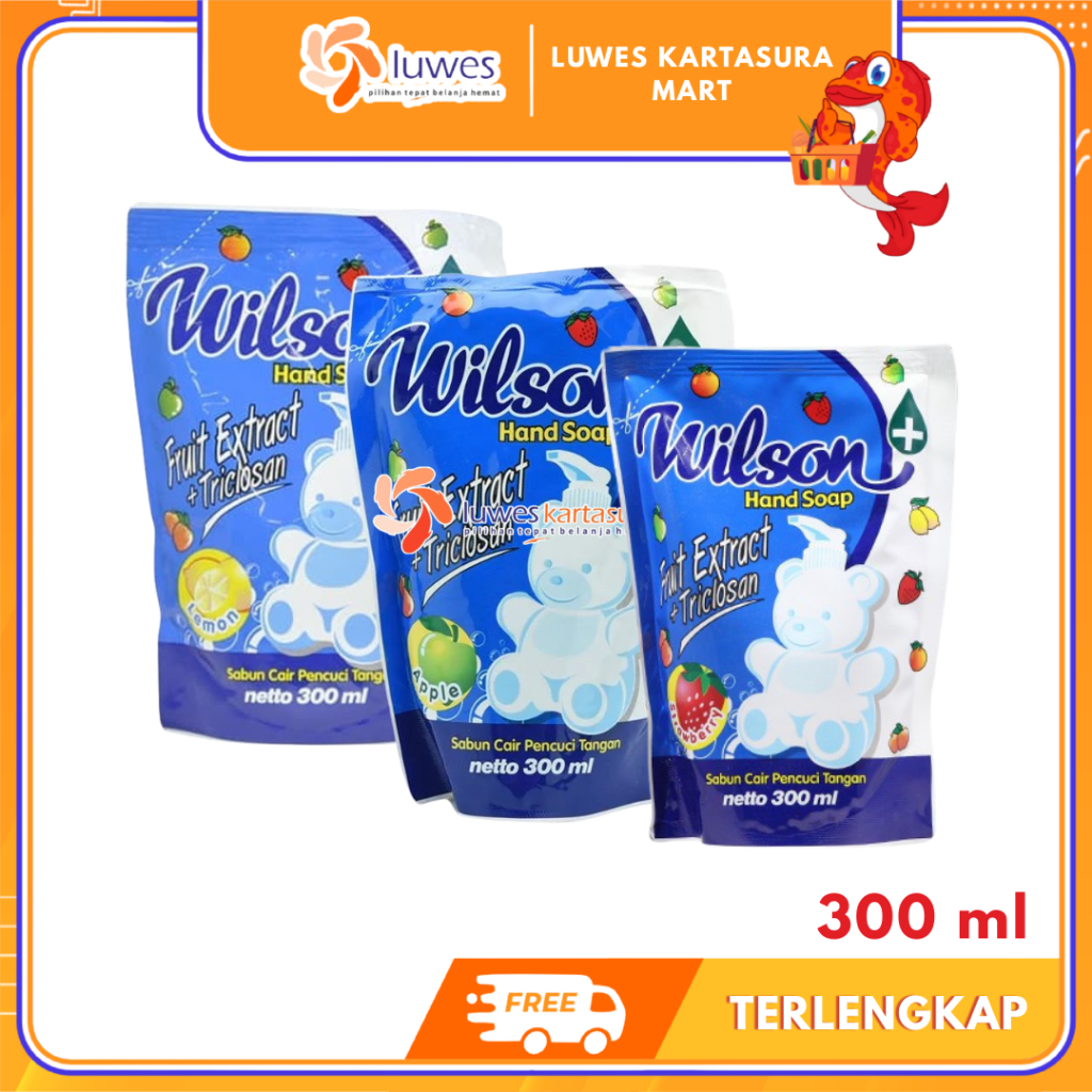 [LUWES] Wilson Hand Soap 300 ml Sabun Pencuci Tangan Pouch Refill