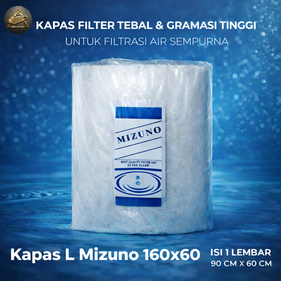 KAPAS MIZUNO 160 X 60 BANTAL BESAR BUSA MEDIA FILTER AQUARIUM KOLAM IKAN UNDERGRAVEL