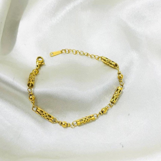 Gelang Mewah Titanium Asli Keroncong bambu Perhiasan Wanita