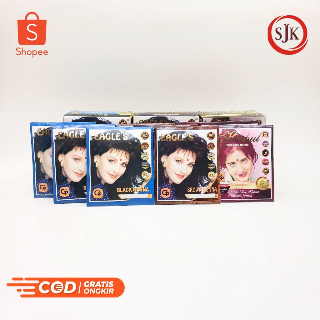 Henna Eagle's / Herbul Burgundy, Black, Brown - Pewarna Rambut Halal