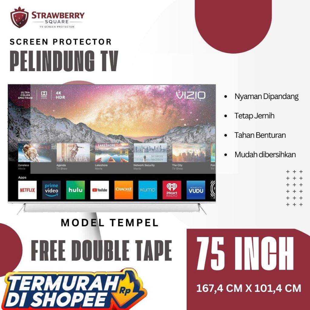 Pelindung Layar TV LED 75"inch-Akrilik - Screen guard - Tempered glass