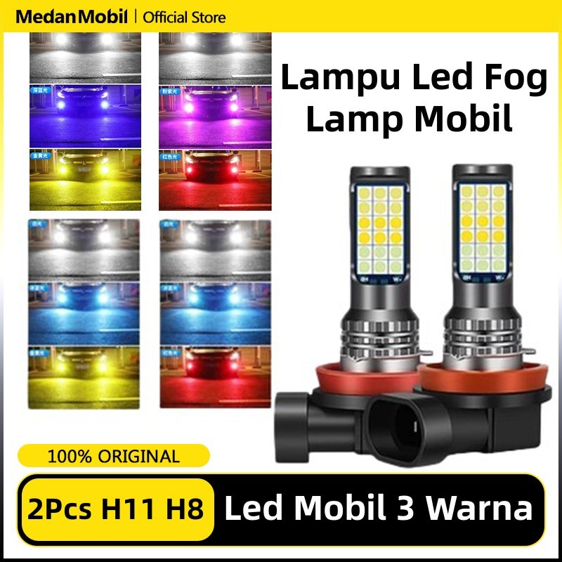 2Pcs 24Led LED FOGLAMP 3 WARNA H8 H11 H16 AVANZA XENIA CALYA SIGRA AGYA AYLA ERTIGA JAZZ BRIO ROCKY 
