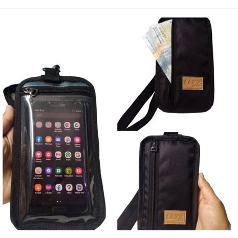 TAS HP GANTUNG MERK "TAZZ" TOUCHSCREEN ANTI AIR PRIA WANITA DOMPET UANG HP TAS SELEMPANG HP TAS HAND