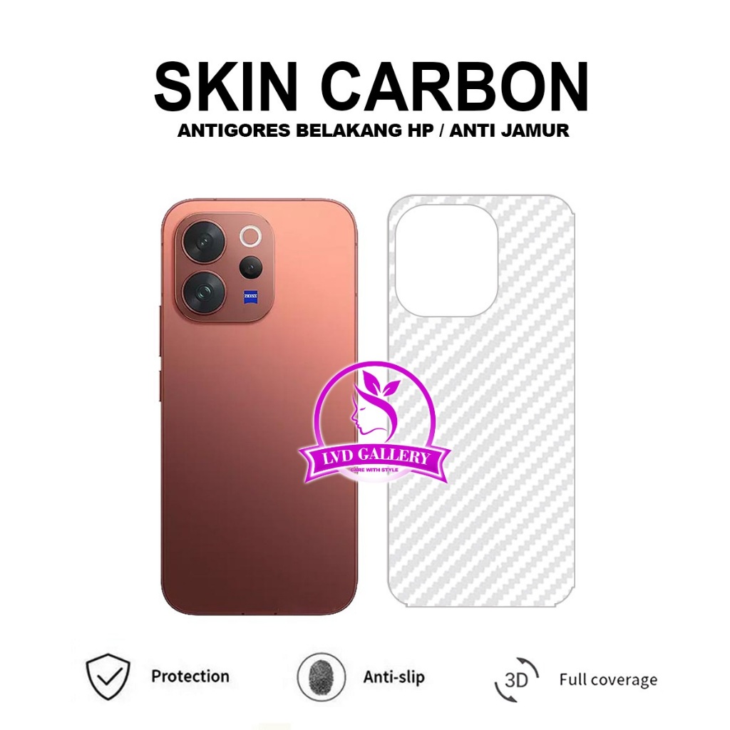 Vivo V70 Vivo V50 Lite Vivo V50 Skin Carbon Transparan Garskin Anti Gores Belakang Vivo V70 Vivo V50