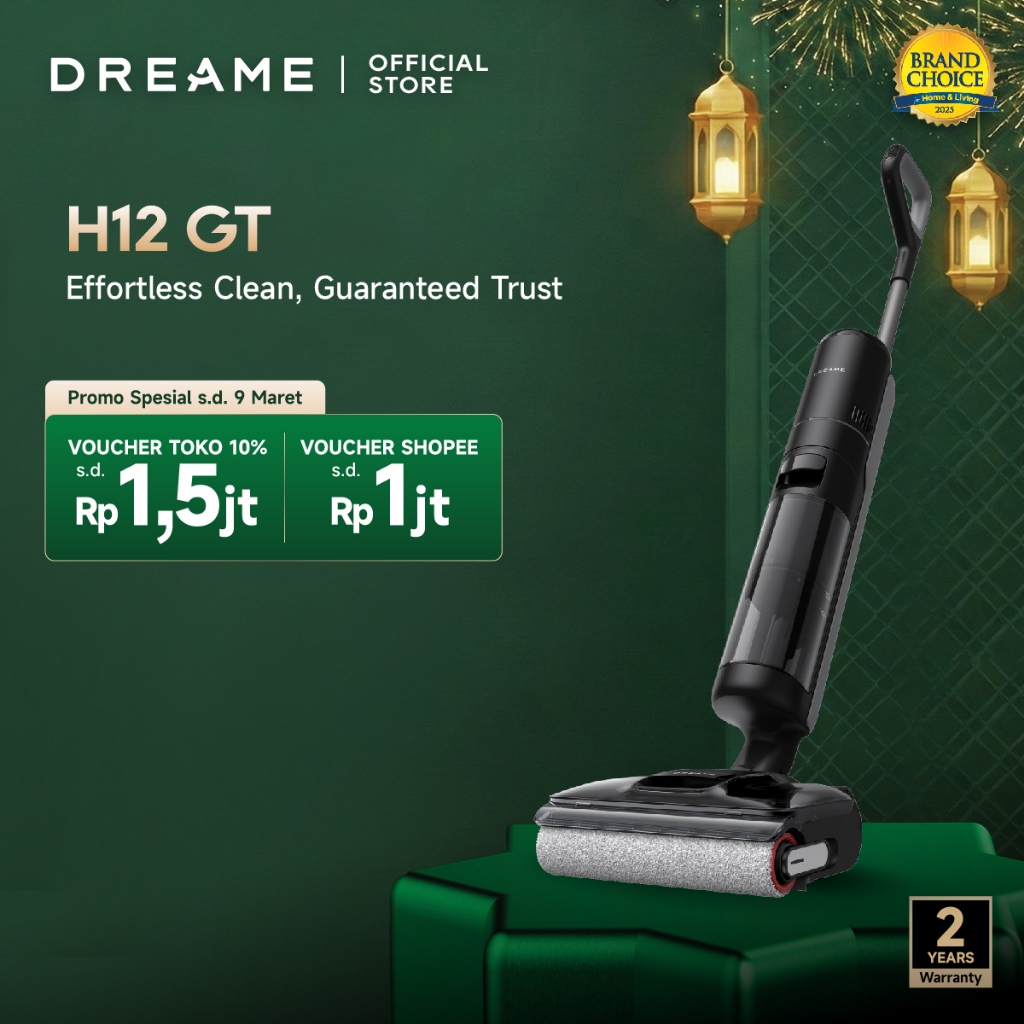[New Arrival] Dreame H12 GT Vacuum & Pel Lantai Tanpa Kabel | Daya Hisap 21.000Pa | Rebah 180° | Wet