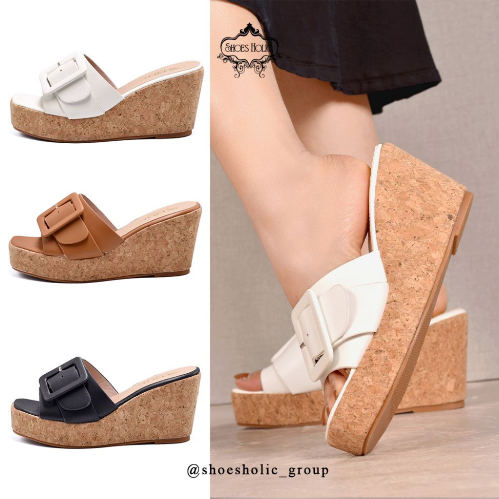 Sandal Wedges Hak 9cm Wanita Import M6851-4 [3 warna]