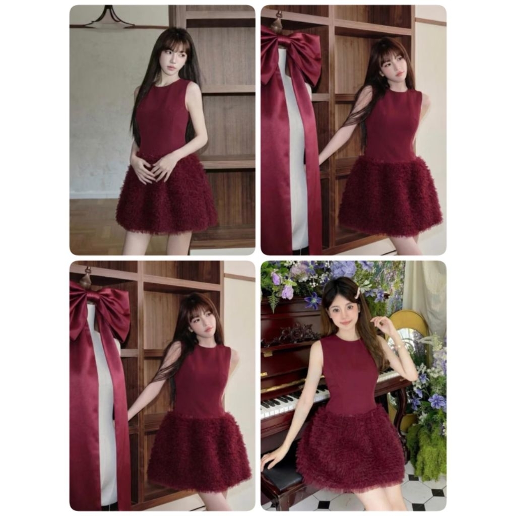 Elxie - 763 / Mini dress  wanita elegant / Mini dress tutu / mini dress party / dress summer sleevel