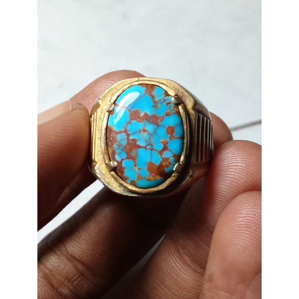 Batu Pirus Persia ceplok urat merah