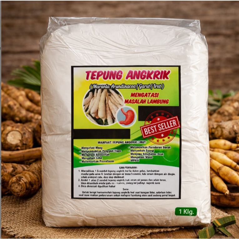 tepung umbi garut asli 1kg/tepung pati garut alami herbal asam lambung