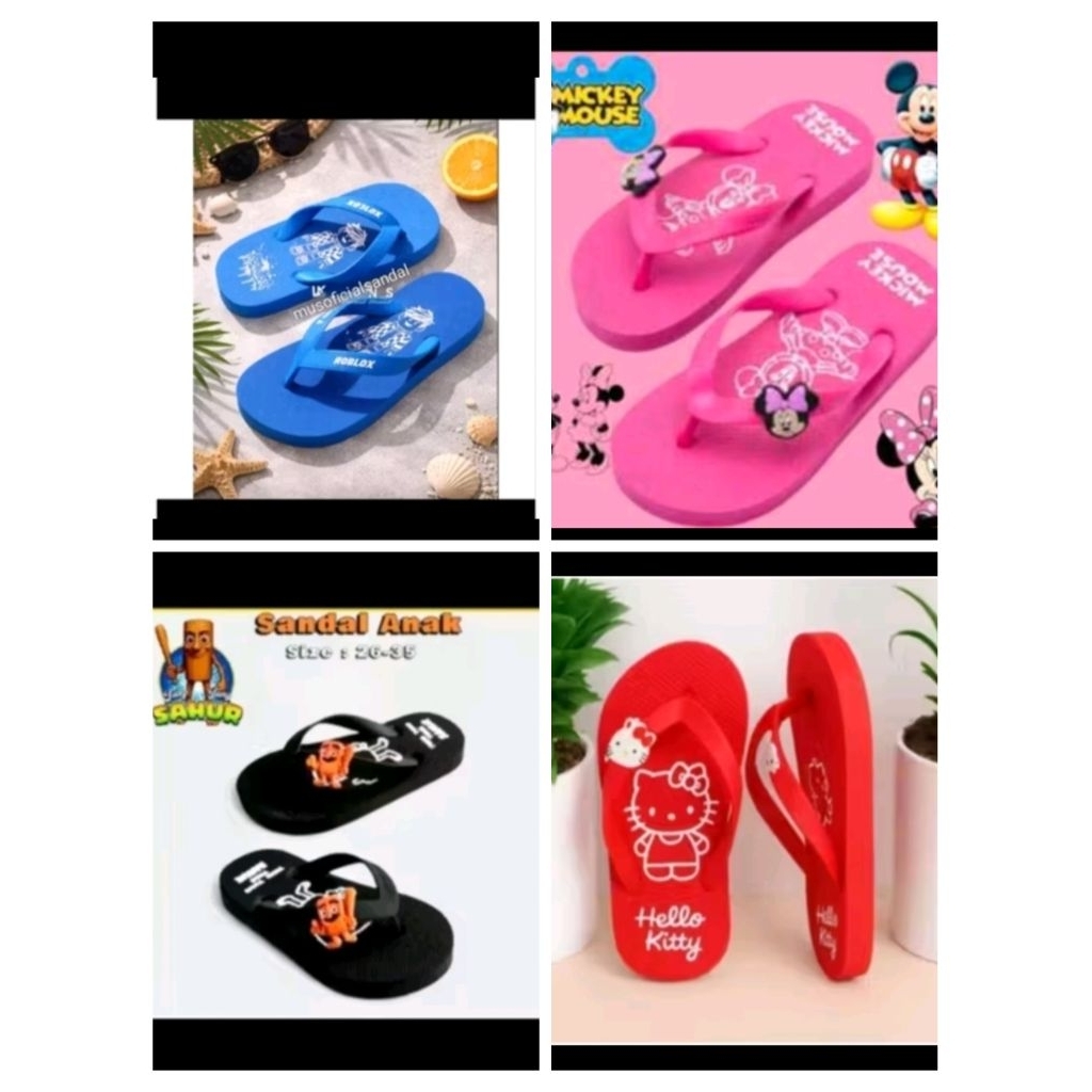Sandal grosir anak random 1 kodi bahan Spon