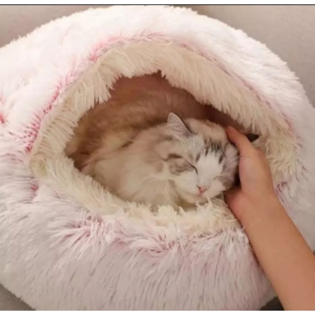 kasur kucing kupluk hangat/lembut