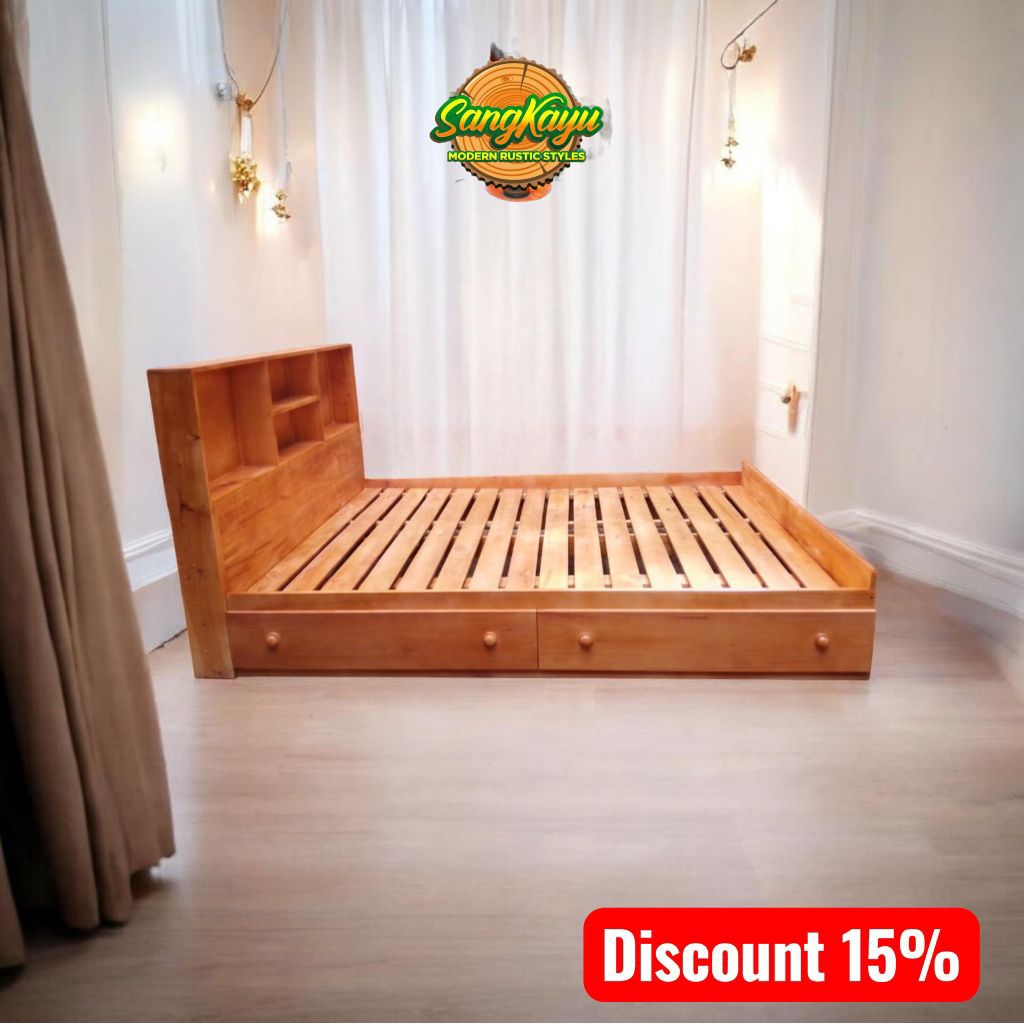 Free ongkir Divan 160x200 cm Divan kayu mahoni Divan kayu minimalis