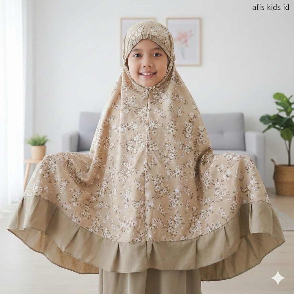 Mukena anak perempuan 2 in 1 usia 5-12 tahun mukena anak tanggung motif bunga terbaru