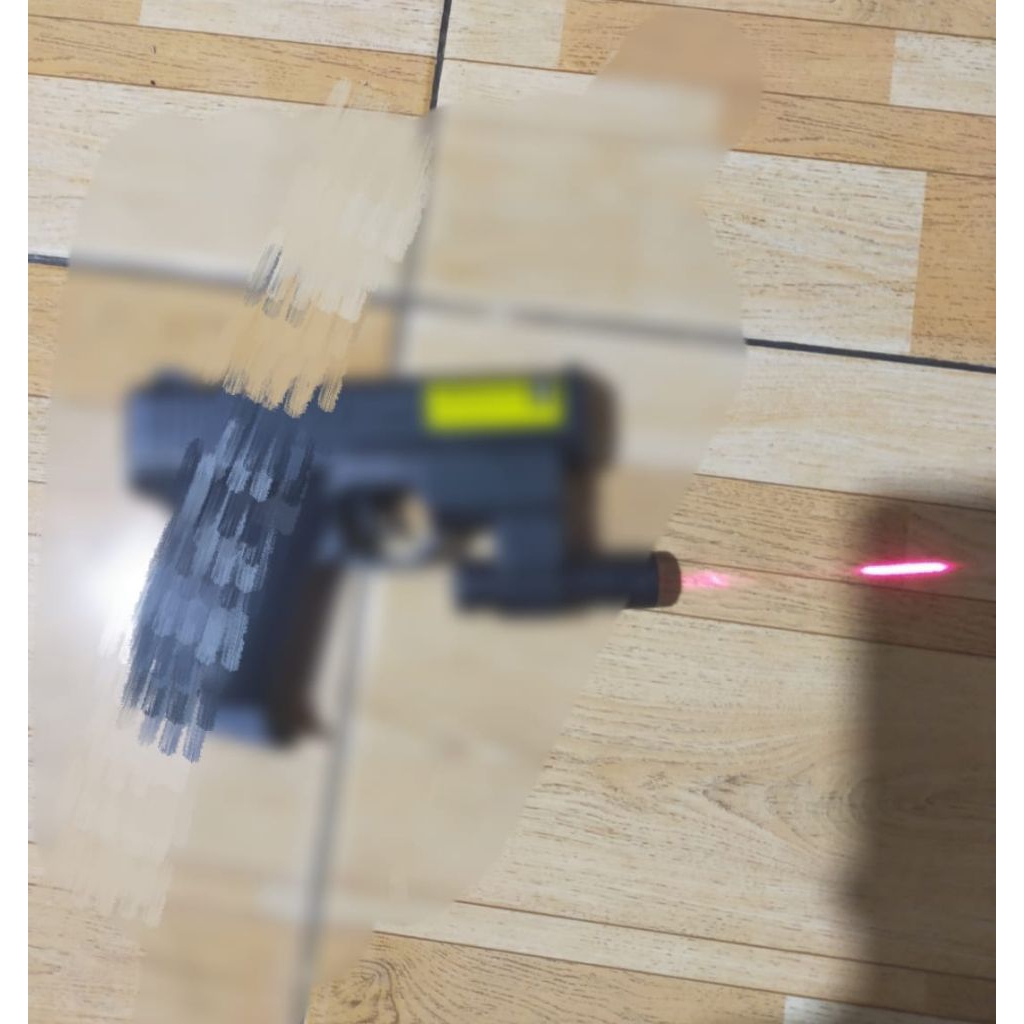 Mainan anak tembakan pistol kokang bunyi cetok dengan lampu laser keren murah harga satuan perpcs