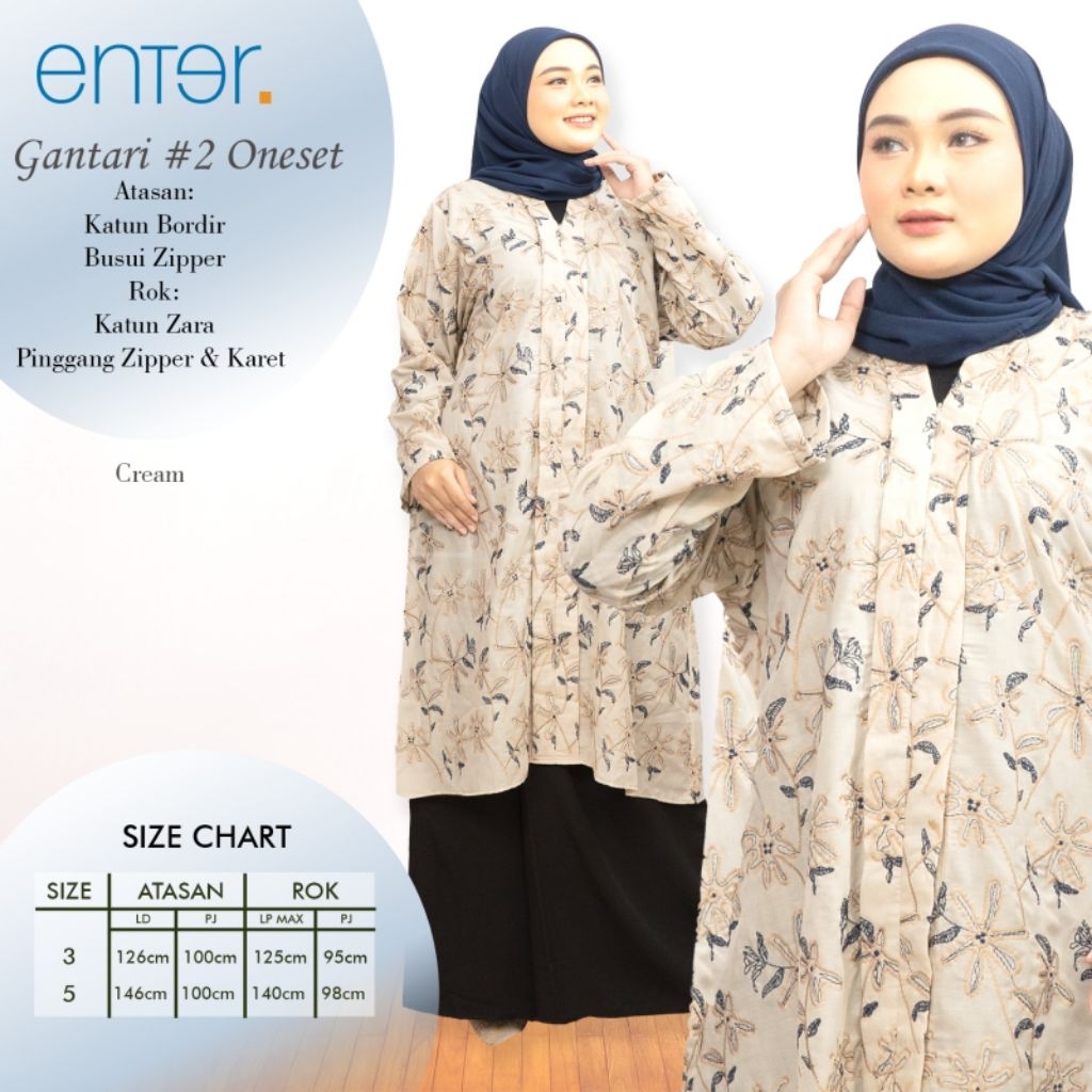 NEW ARRIVAL SETELAN ROK JUMBO GANTARI#2 LD 126-146CM BAHAN KATUN POPLIN MIX TORI GOLD BY ENTER ONE S